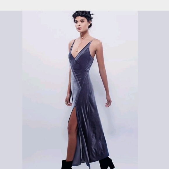 free people spliced velvet maxi dress